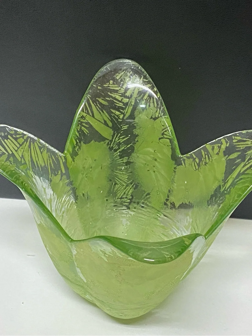 Vintage Green Tulip Shaped Vase